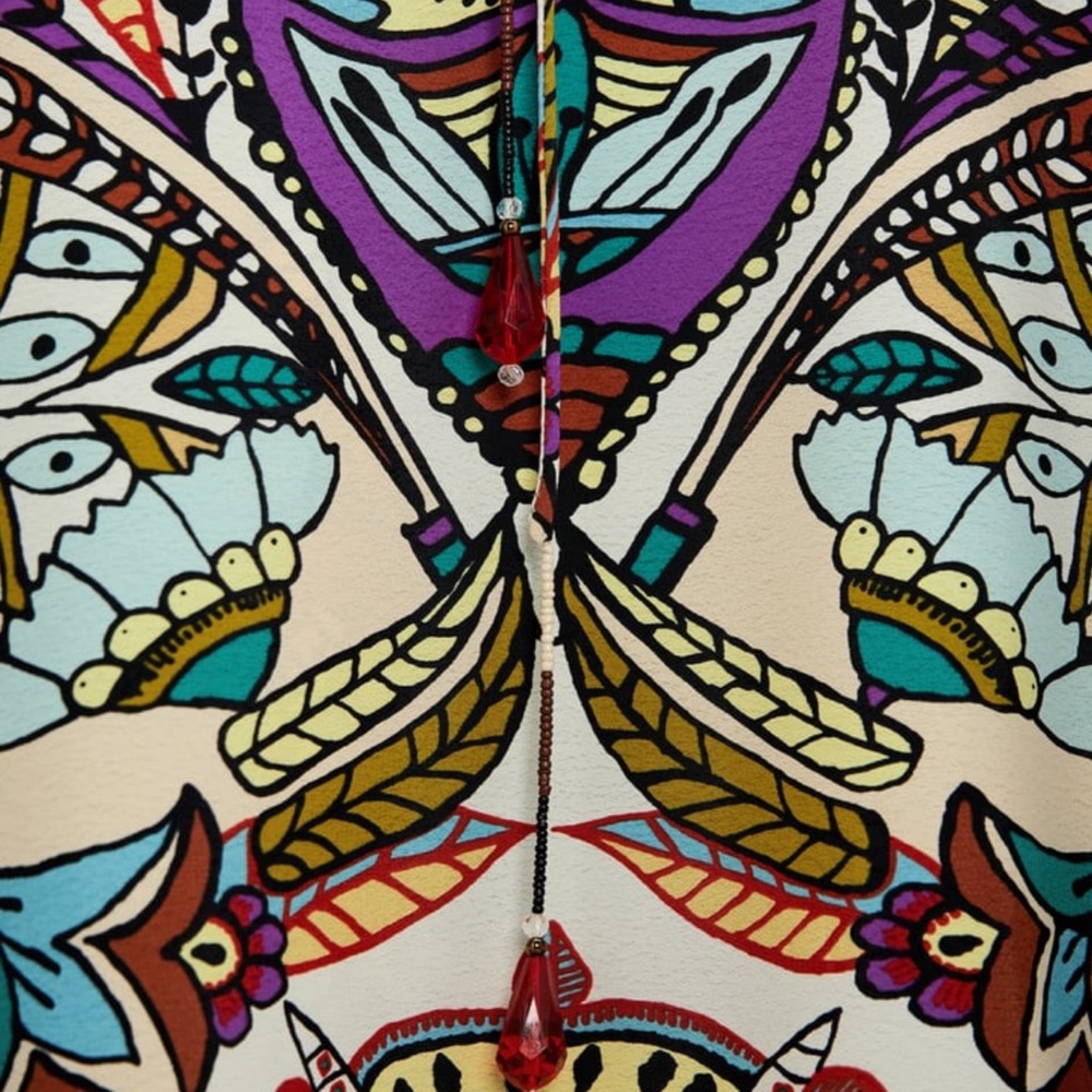 Zara Printed Midi Dress Size Medium - Picture 8 of 11
